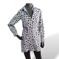 Vestido Gucci Estampado com Azul 