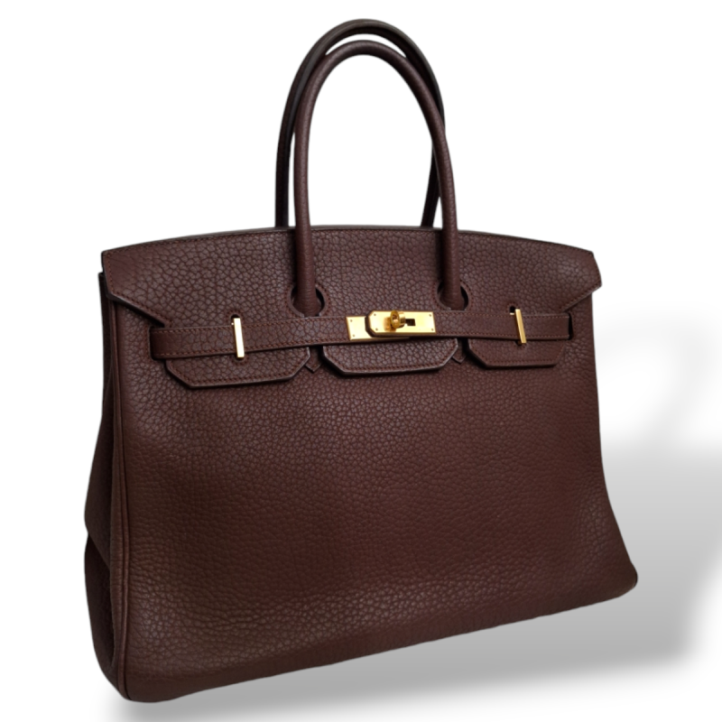 Bolsa Hermès Birkin 35 Marrom com Ferragens Gold - 2009