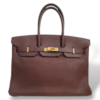 Bolsa Hermès Birkin 35 Marrom com Ferragens Gold - 2009