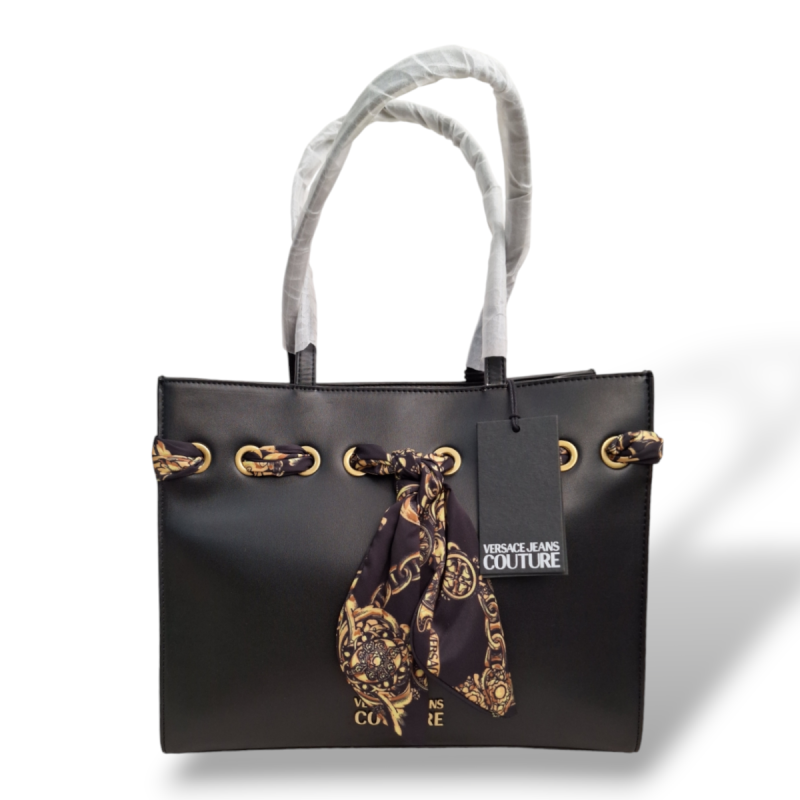 Bolsa Versace Preta com lenço  Bolsa Versace Preta com lenço