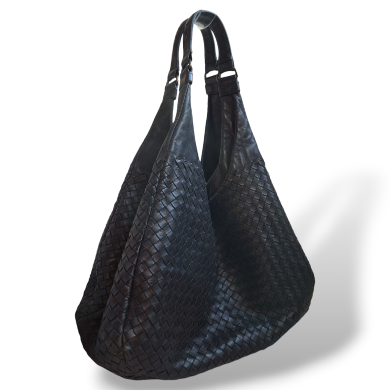 Bolsa Bottega Veneta Woven Campana Preta