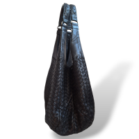 Bolsa Bottega Veneta Woven Campana Preta