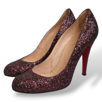 Scarpin Christian Louboutin Gliter Marrom-35