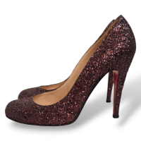 Scarpin Christian Louboutin Gliter Marrom-35