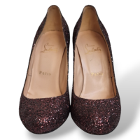 Scarpin Christian Louboutin Gliter Marrom-35