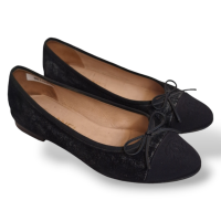 Sapatilha Chanel em Suede Preto-35