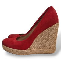 Anabela Salvatore Ferragamo Camurça Vermelha-38