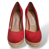 Anabela Salvatore Ferragamo Camurça Vermelha-38