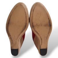 Anabela Salvatore Ferragamo Camurça Vermelha-38