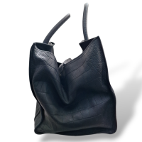 Bolsa Celine Luggage Couro Croco Preta