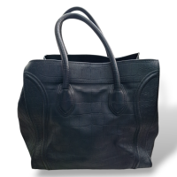 Bolsa Celine Luggage Couro Croco Preta