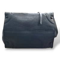 Bolsa Celine Luggage Couro Croco Preta