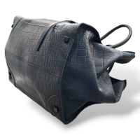 Bolsa Celine Luggage Couro Croco Preta
