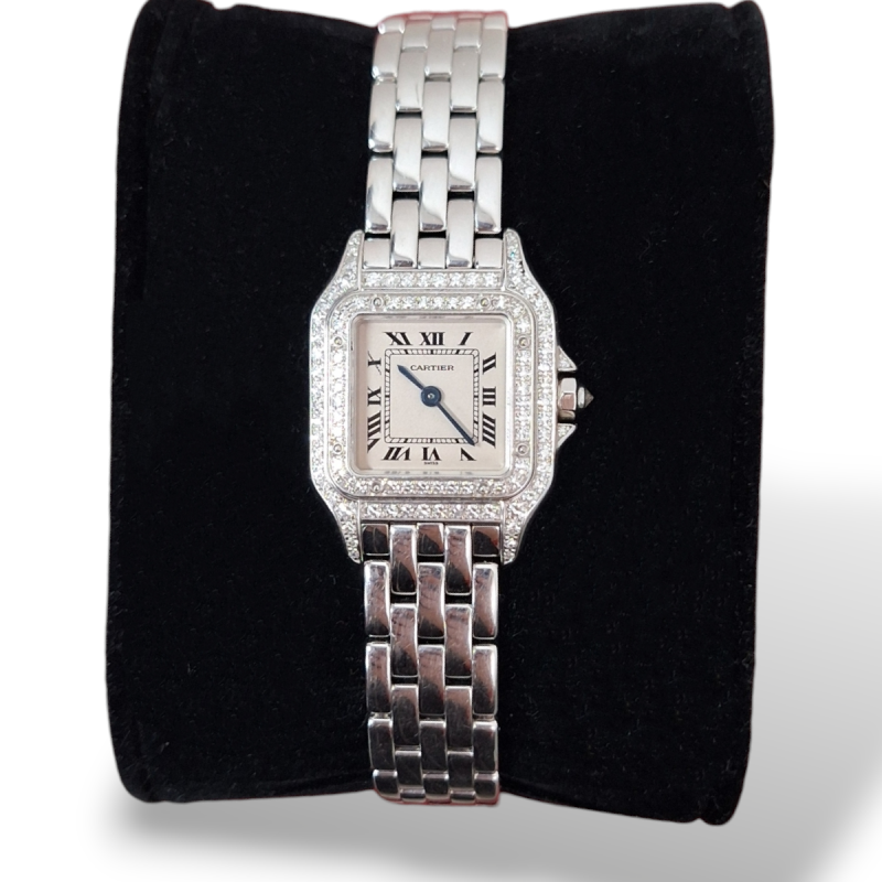 Relógio Cartier Panthère Mini em Ouro Branco com Brilhantes Relógio Cartier Panthère Mini em Ouro Branco com Brilhantes
