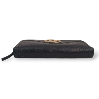 Carteira Gucci Sukey Zip Around GG Preta
