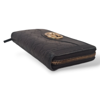Carteira Gucci Sukey Zip Around GG Preta