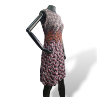 Vestido Missoni Roxo com Preto - P 