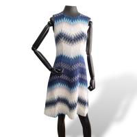 Vestido Missoni Azul Marinho com Branco-40