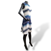 Vestido Missoni Azul Marinho com Branco-40
