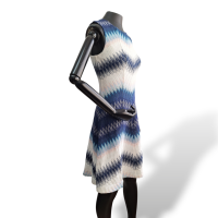 Vestido Missoni Azul Marinho com Branco-40