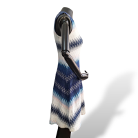 Vestido Missoni Azul Marinho com Branco-40