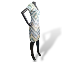 Vestido Missoni Verde, Branco e Azul - M