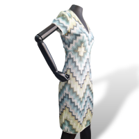 Vestido Missoni Verde, Branco e Azul - M
