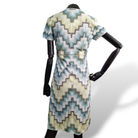 Vestido Missoni Verde, Branco e Azul - M