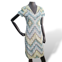 Vestido Missoni Verde, Branco e Azul - M