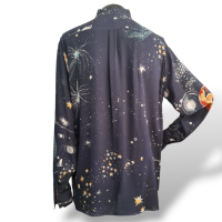 Blusa Valentino Azul Marinho Seda-42 Blusa Valentino Azul Marinho Seda-42
