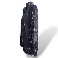 Blusa Valentino Azul Marinho Seda-42 Blusa Valentino Azul Marinho Seda-42