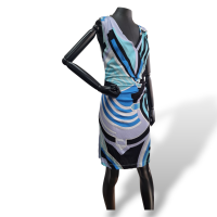 Vestido Emilio Pucci Estampado - Azul, Roxo, Preto - M