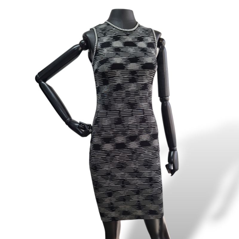 Vestido Missoni Preto com Branco Listrado-P Vestido Missoni Preto com Branco Listrado-P