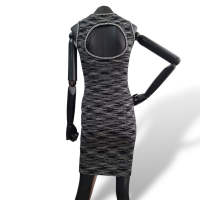 Vestido Missoni Preto com Branco Listrado-P