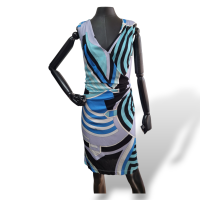 Vestido Emilio Pucci Estampado - Azul, Roxo, Preto - M