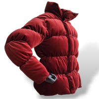 Casaco Paula Raia Puffer Veludo Vinho-36
