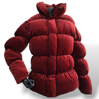 Casaco Paula Raia Puffer Veludo Vinho-36