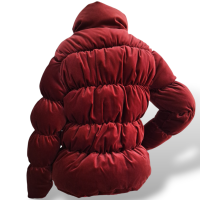 Casaco Paula Raia Puffer Veludo Vinho-36