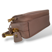 Bolsa Prada em Couro Saffiano Bege