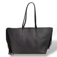Bolsa Carolina Herrera Tote com Franjas Preta