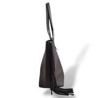 Bolsa Carolina Herrera Tote com Franjas Preta