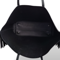 Bolsa Carolina Herrera Tote com Franjas Preta