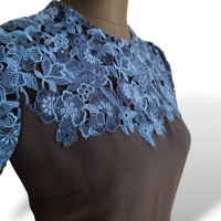 Vestido Valentino Rendado Azul