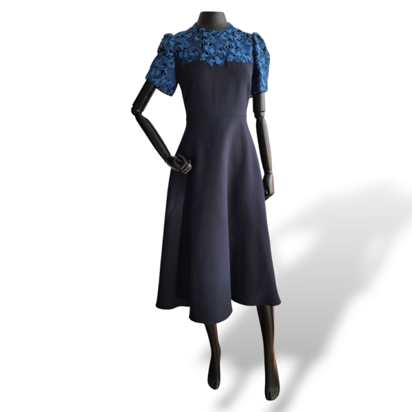 Vestido Valentino Rendado Azul