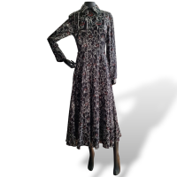 Vestido Valentino Estampado Preto com Branco- 38