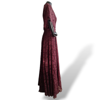 Vestido Valentino Rendado Bordô-42