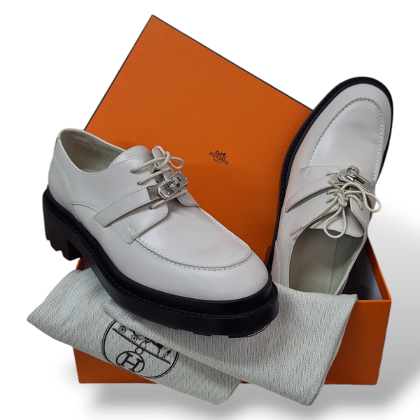 Sapato Hermès Oxford First Off White-37