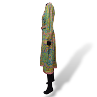 Vestido Zimmermann Paisley Estampado em Tons de Rosa, Verde e Mostarda
