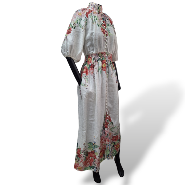 Vestido Zimmermann Florido com Elástico na Cintura Vestido Zimmermann Florido com Elástico na Cintura