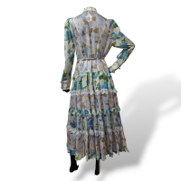 Vestido Zimmermann Rhythm Estampado Tons de Azul e Branco
